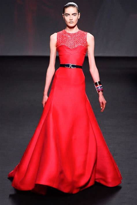 red Dior dress